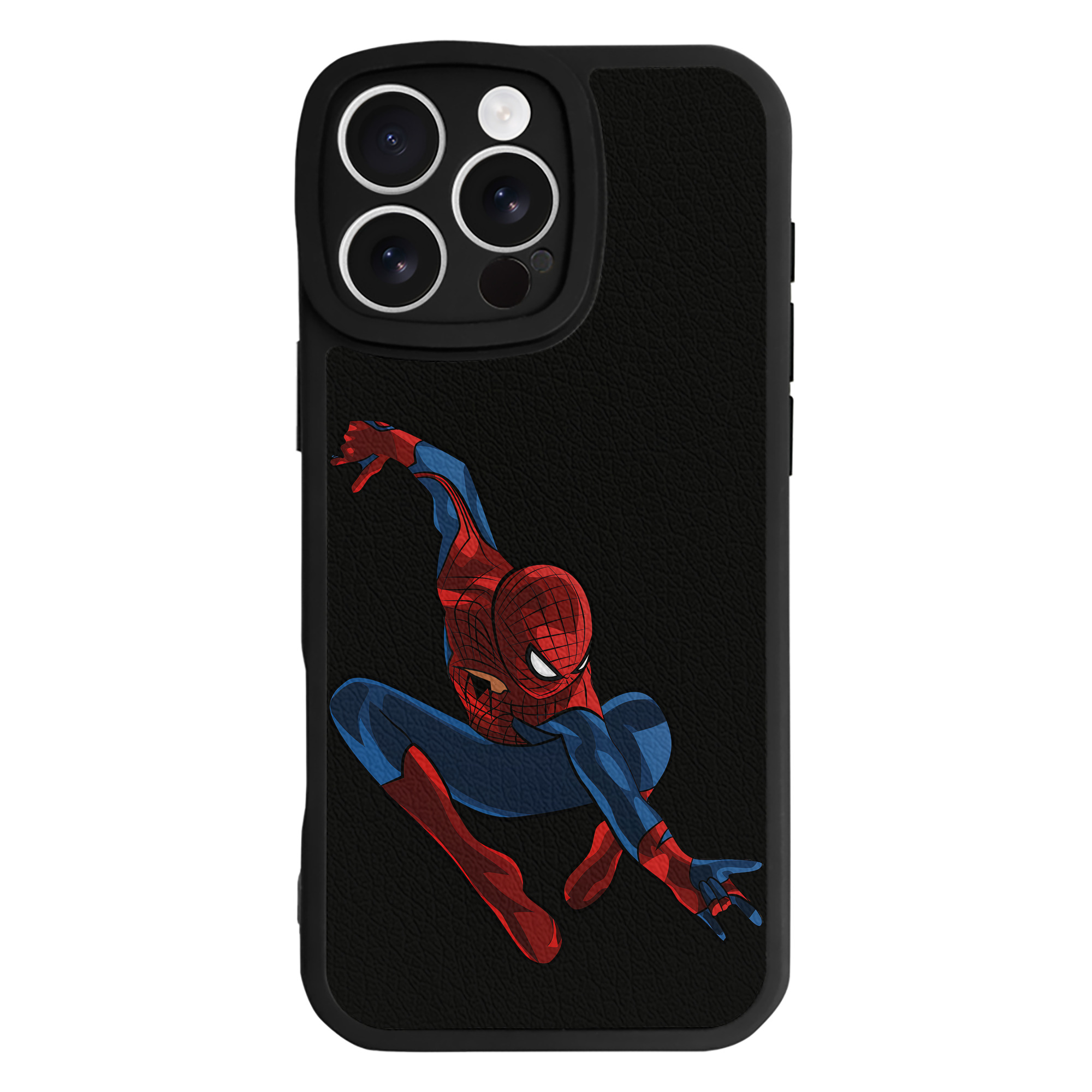 Spider Man スパイダーマン 【iPhone 16シリーズ対応】シリコンスマホケース（レザー調） 材質：シリコン
